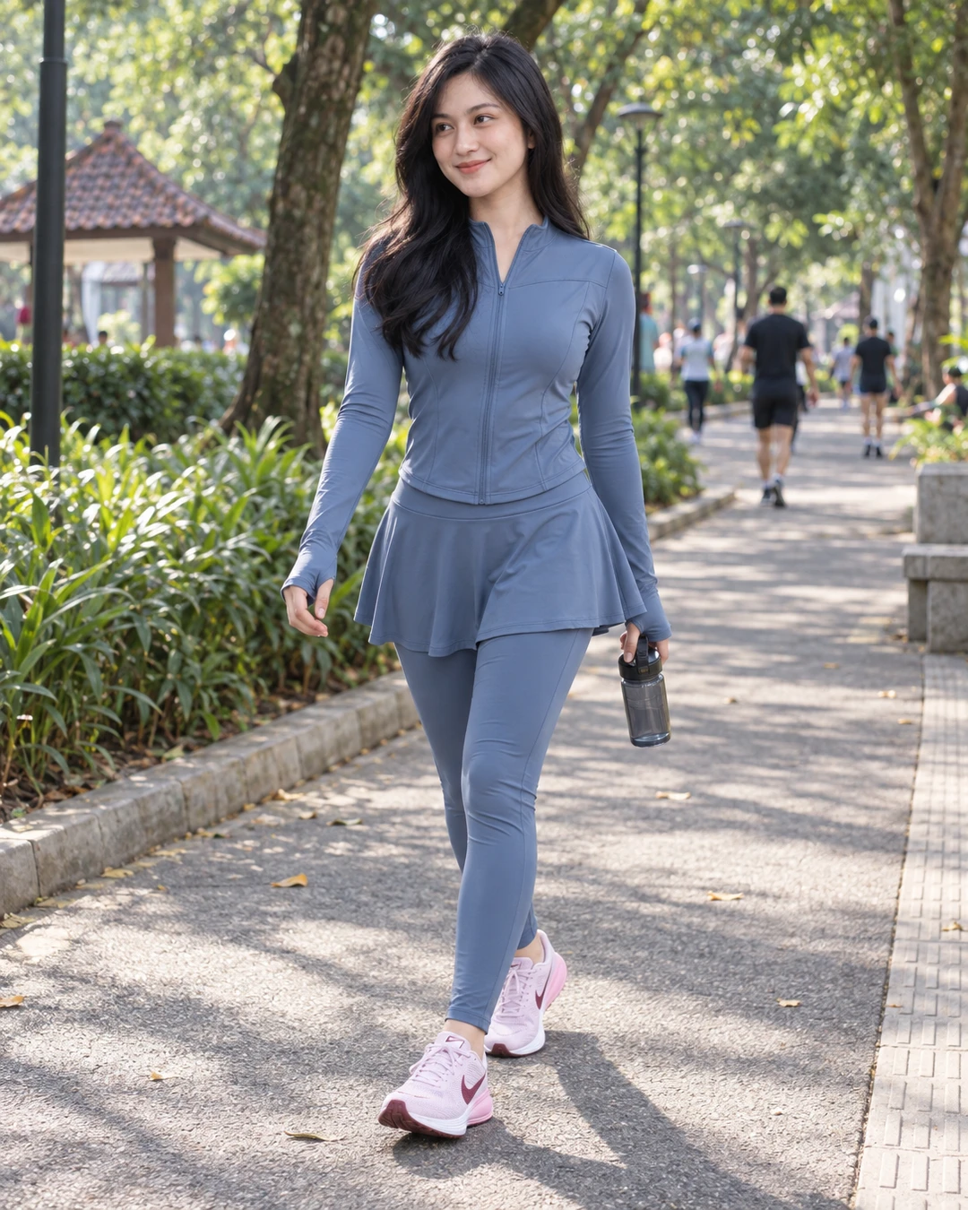 niatnya cuma jalan santai keliling taman, eh jadi pengin nambah satu putaran lagi karena paginya enak banget ☀️

setelan biru slate ini gerak dikit langsung ikut flow, terus sepatu pink lilac-nya bikin langkah terasa makin ringan. pulangnya sambil bawa air minum dan senyum sendiri...

detail setelan dan sepatunya aku taruh di link bio ya

#SetelanOlahraga #SepatuLari #SlateBlue #LilacShoes #JalanPagi #GayaSporty #OOTDIndonesia #FashionIndonesia
