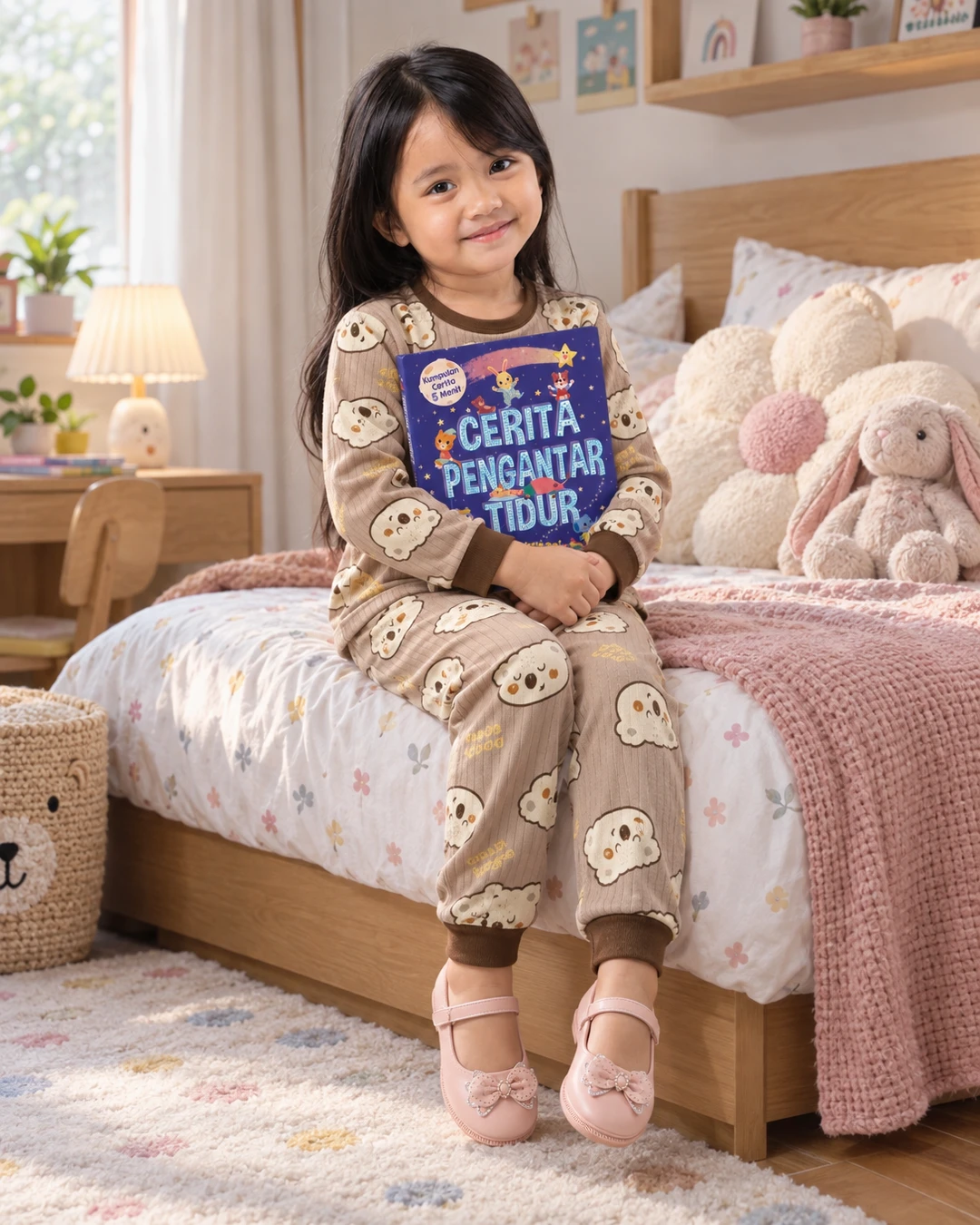 Menjelang tidur paling enak pakai piyama bergambar domba sambil pilih cerita dulu 🐑

Aku suka banget perpaduan warna cokelat muda sama sepatu pinknya, manis tapi tetap kalem. Kalau di rumah, biasanya baca satu cerita aja atau malah lanjut terus?

Detail piyama, sepatu, dan bukunya aku taruh di link bio ya

#PiyamaAnak #SepatuAnak #BukuCeritaAnak #WarnaCokelat #FashionAnak #OutfitAnak #GayaAnak