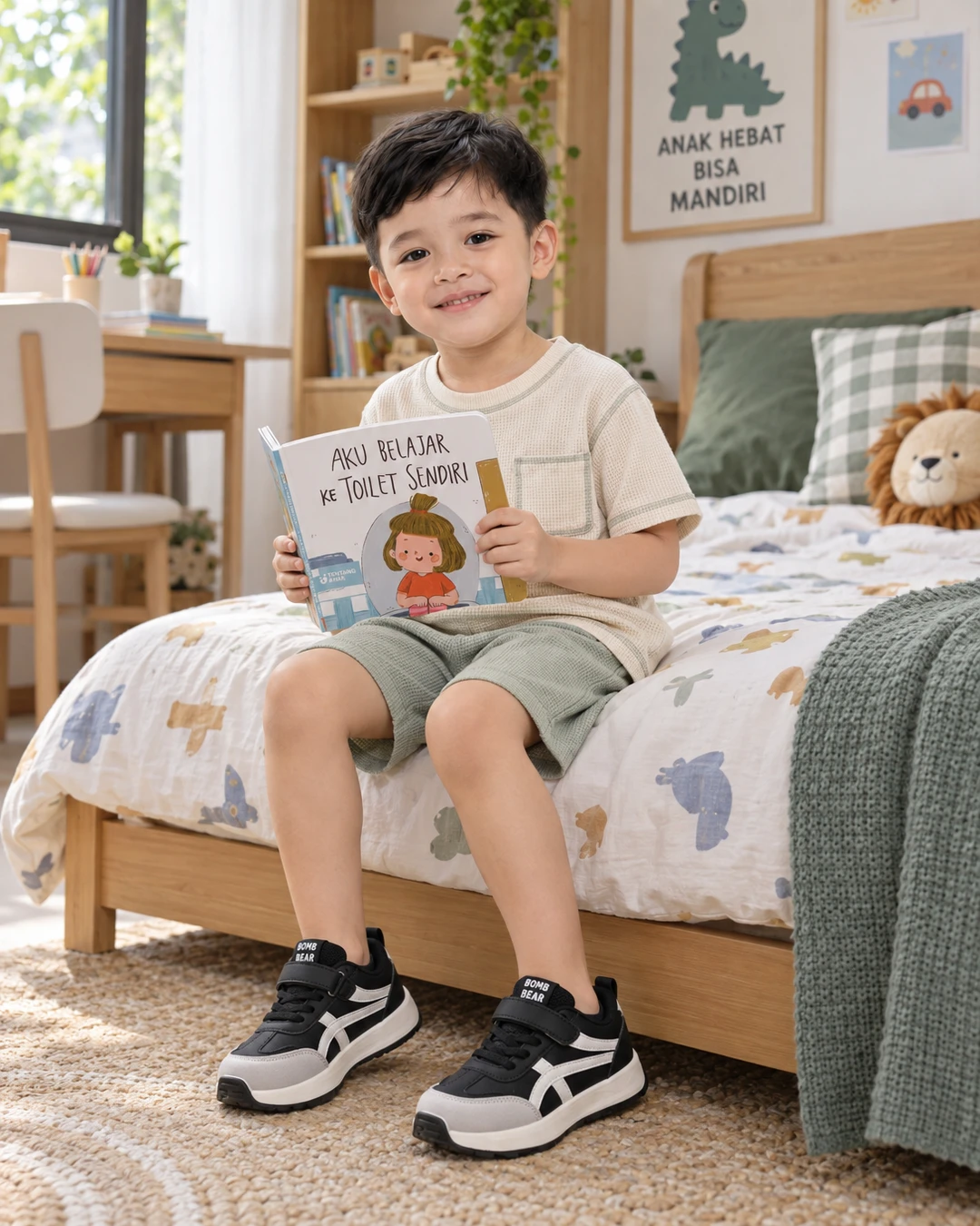 Duduk baca buku dulu, urusan lari-larian nanti 😄

Aku suka banget setelan rajut warna cream dan sage ini, kelihatan adem dan nyaman dipakai santai di rumah. Sepatu hitamnya bikin look-nya jadi lebih siap jalan juga.

Buku cerita soal belajar ke toilet sendiri ini lucu banget buat nemenin momen belajar pelan-pelan. Di rumah kalian ada ritual baca buku juga nggak?

Detail bajunya aku taruh di link bio ya

#SetelanAnak #BajuAnakLakiLaki #SepatuAnak #BukuAnak #WarnaSage #StyleAnak #FashionAnak #ParentingIndonesia