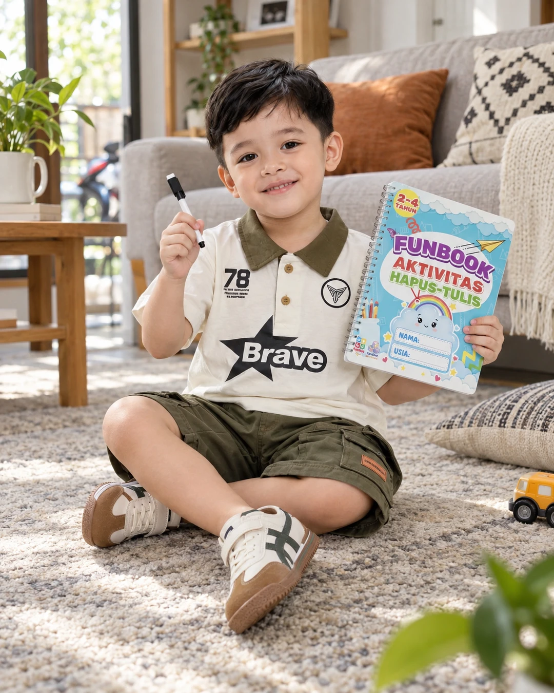 Niatnya duduk sebentar, eh malah lanjut coret-coret sambil senyum terus 😄

Aku suka banget sama setelan kaus putih dan celana olive ini, sneakers-nya juga bikin look-nya makin seru. Buku aktivitasnya langsung jadi teman main sore ini…

Semua itemnya aku taruh di link bio ya

#setelananak #celanaolive #sepatuanak #bukuaktivitas #gayaanak #fashionanak