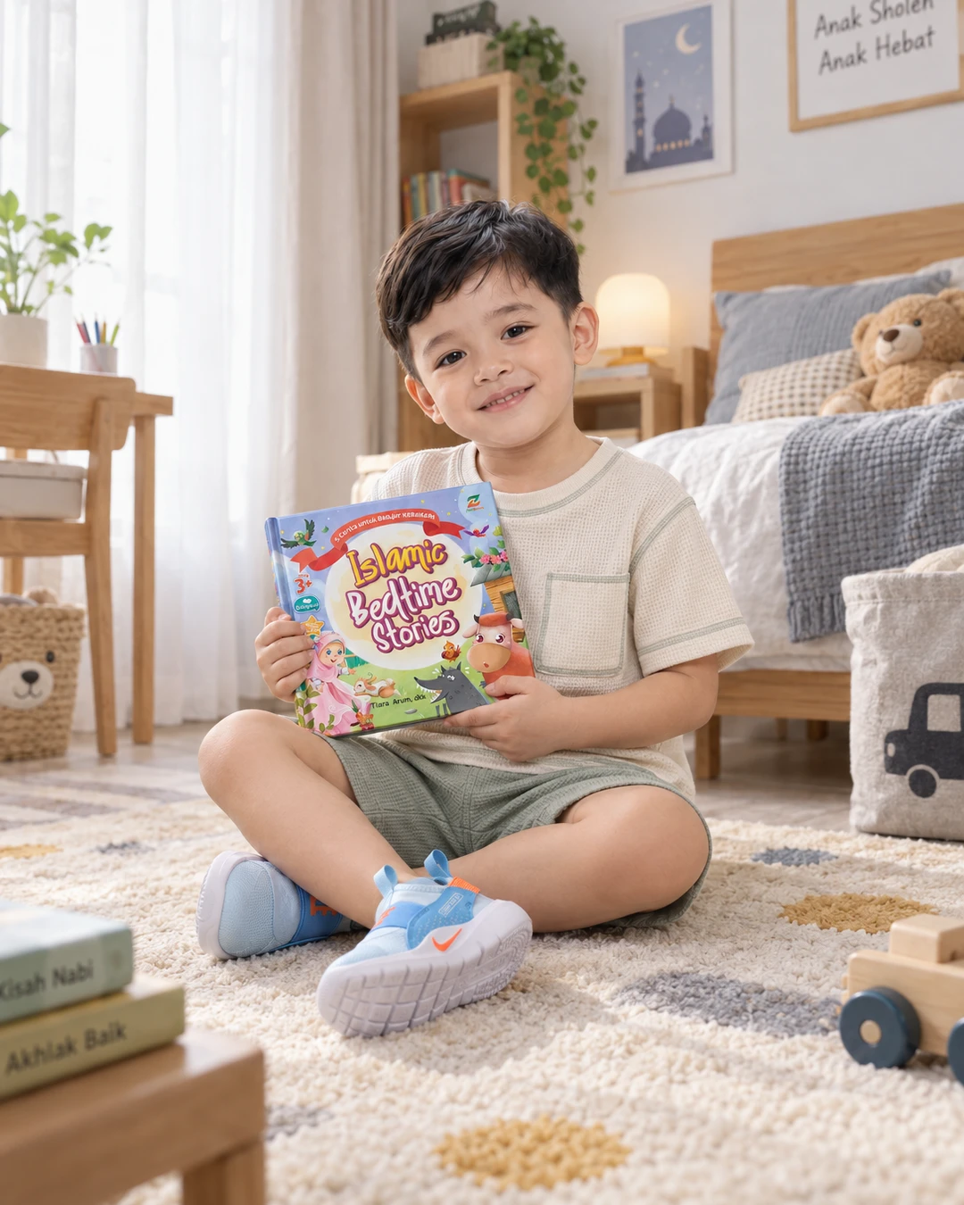 Menjelang tidur malah masih semangat cerita panjang 😄

Aku suka banget sama setelan krem-sage ini, apalagi dipadu sepatu biru muda dengan aksen oranye. Buku cerita warna-warni di tangannya bikin momen baca jadi makin seru... kalian biasanya bacain cerita apa sebelum tidur?

Detail barangnya aku taruh di link bio ya

#SetelanAnak #SepatuAnak #BukuCeritaAnak #WarnaSage #FashionAnak #GayaAnak