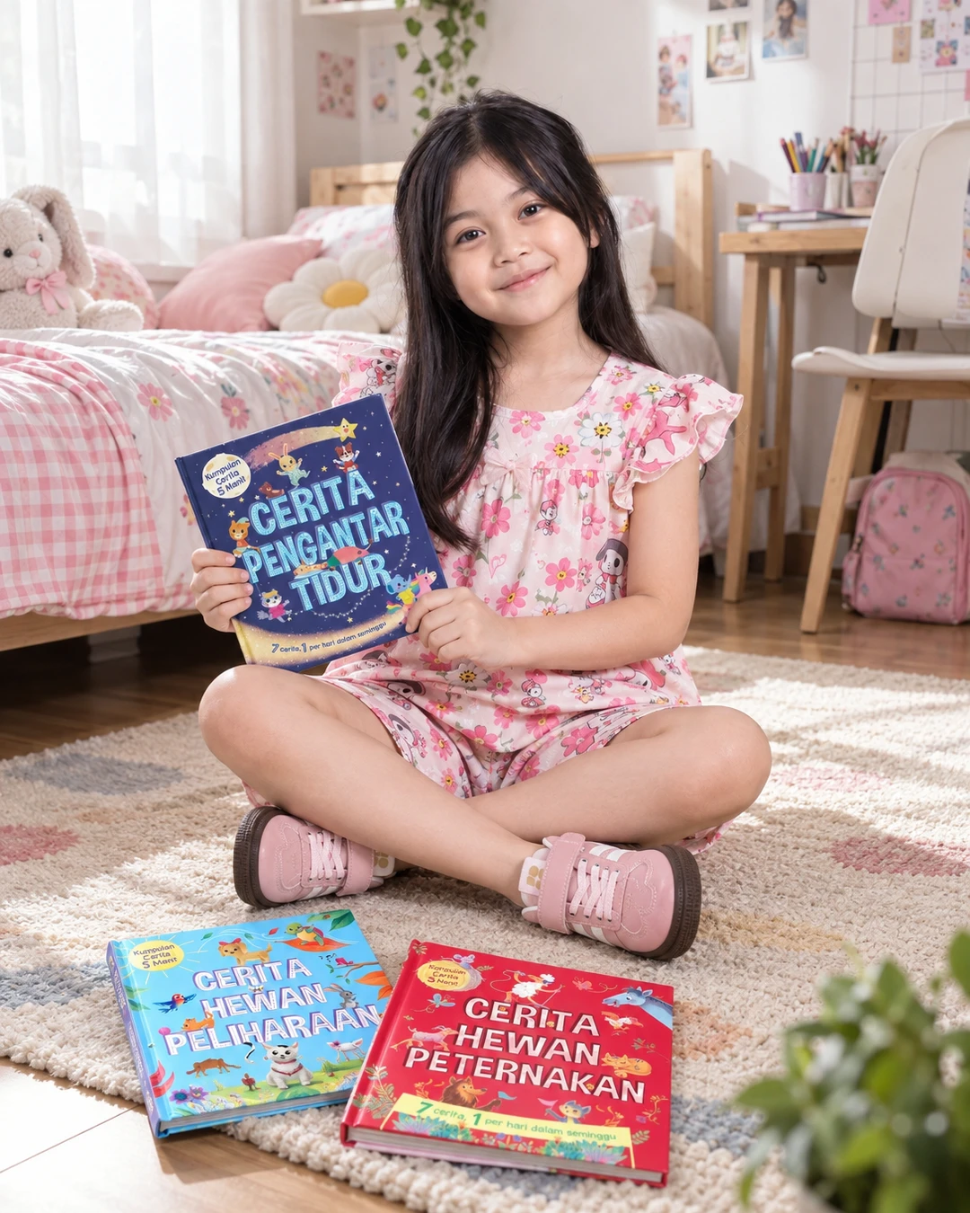 Duduk di karpet sambil pilih cerita, lucu banget momen kecil kayak gini 🥹

Aku suka setelan pink motif bunganya, terus sneakers pinknya bikin look-nya makin manis. Buku cerita hewan di depannya juga siap nemenin sebelum tidur…

Kalau kamu, lebih suka baca cerita hewan peliharaan atau hewan peternakan?

Semua itemnya aku taruh di link bio ya

#SetAnakPink #SneakersAnak #BukuCeritaAnak #OutfitAnak #GayaAnak #FashionAnak