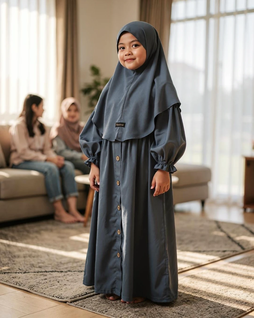 cahaya pagi masuk dari jendela, aku malah sibuk mikir kok bisa si kecil pose-nya lebih siap daripada aku 😄
Dress panjang biru gelap dengan kerudung senada ini manis banget dipakai santai di rumah. Detail kancing depan dan lengan kerutnya bikin look-nya makin rapi, tapi tetap kalem.
detail dress-nya aku taruh di link bio ya
#DressAnak #BiruGelap #BusanaMuslimAnak #GayaAnak #FashionAnak #OOTDAnak #FashionIndonesia