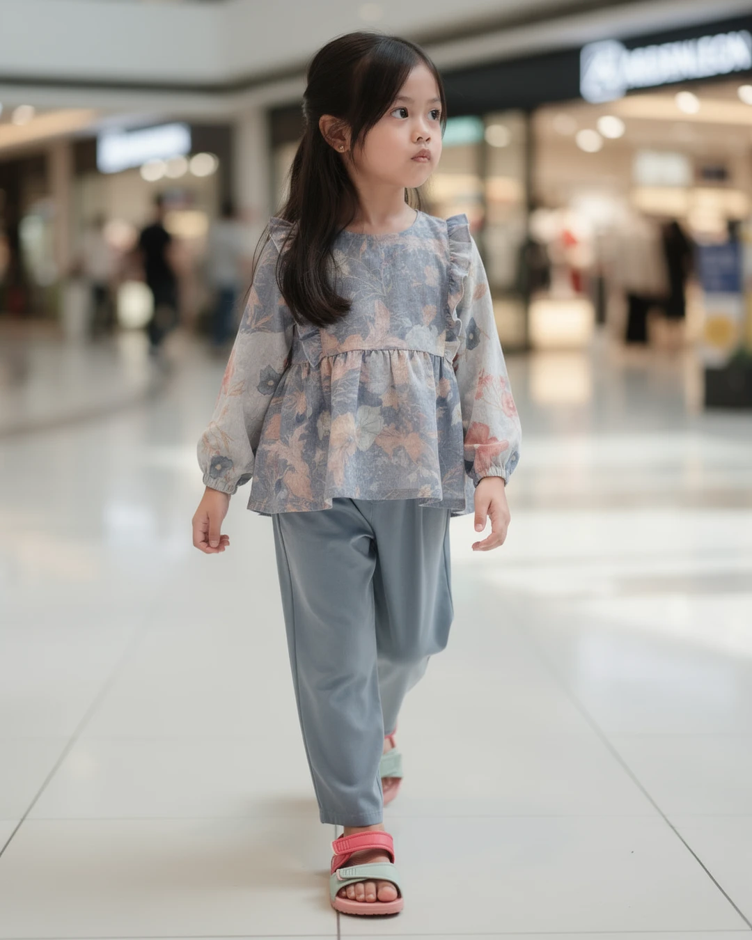 Baru beberapa langkah keliling mall, eh malah fokus sama ruffle dan bunga-bunga kecil di atasan ini 馃尭
Aku suka banget warna biru abu-abunya dipadu celana abu-abu, terus sandal pink mint bikin look-nya tetap manis tapi nggak rame. Menurut kalian lucu nggak?
detail bajunya aku taruh di link bio ya
#BajuAnakPerempuan #SetelanAnak #SandalAnak #FloralLook #PinkMint #FashionAnak #OOTDAnak #GayaAnak